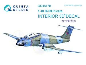 IA 58 Pucara 3D-Printed & coloured Interior on decal paper (for Kinetic kit)