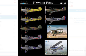 Model kit 1/48 Hawker Fury British Service (Lukgraph)