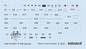 Decal 1/48 P-40E stencils (EDU)