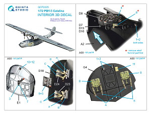 PBY-5 Catalina 3D-Printed & coloured Interior on decal paper (Academy)