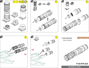 Additions (3D resin printing) 1/48 Collection of 5 sets for F-15 I (GWH) (Raymoco)