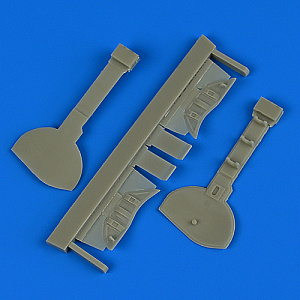 Additions (3D resin printing) 1/32 Mitsubishi A6M5c Zero Type 52 undercarriage covers (designed to be used with Hasegawa kits)