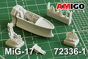 Additions (3D resin printing) 1/72 MiG-17 aircraft cockpit with KK-2 ejection seat (Amigo Models) 