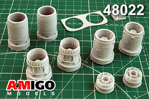 Additions (3D resin printing) 1/48 AL-21F engine nozzle (two nozzles included) Su-24 (Amigo Models)