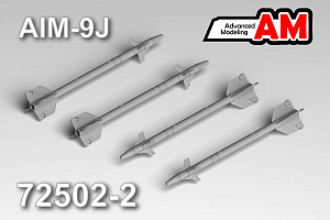 Additions (3D resin printing) 1/72 Set of 4 AIM-9J missile models (Advanced Modeling) 