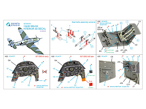 Bf 109G-5/Bf 109G-6 3D-Printed & coloured Interior on decal paper (Airfix)