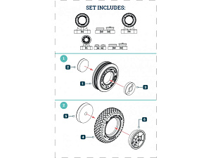 Additions (3D resin printing) 1/32 de Havilland DH-100 Vampire Mk.3 - Wheel Set (for Infinity Models kits)