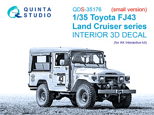 Toyota FJ43 Land Cruiser series 3D-Printed & coloured Interior on decal paper (AK Interactive) (Small version)