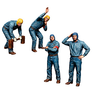 Addition (resin) 1/48 US Navy Deck Crew WWII, Set 1 (4 Figures) (SX-Art)