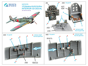 Ki-43 II Ko/Otsu 3D-Printed & coloured Interior on decal paper (Special hobby)