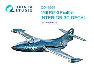 F9F-3 Panther 3D-Printed & coloured Interior on decal paper  (Trumpeter)