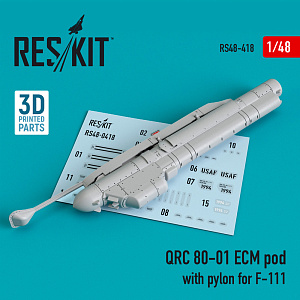 Additions (3D resin printing) 1/48 QRC 80-01 ECM pod with pylon for General-Dynamics F-111(ResKit)