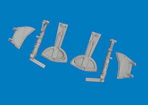 Aircraft detailing sets (resin) 1/72 Messerschmitt Bf-109K-4 undercarriage legs PRINT 1/72 (designed to be used with Eduard kits)