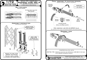 Aircraft detailing sets (resin) 1/72 German WW I machine gun Spandau LMG 08/15 (2 pcs) - with SHORT charging handle - complete guns incl. 3D resin & brass parts