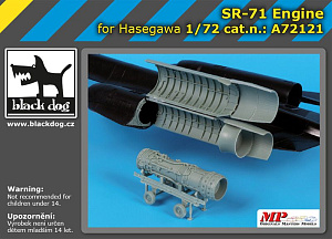 Additions (3D resin printing) 1/72 Lockheed SR-71 engine (designed to be used with Hasegawa kits)