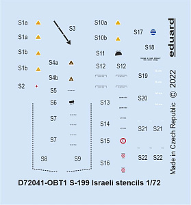 Decal 1/72 S-199 Israeli stencils (EDU)