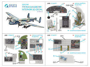 Avro Lancaster B.II 3D-Printed & coloured Interior on decal paper (Airfix)