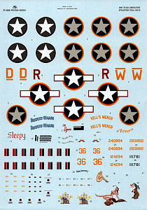 Decal 1/72 Consolidated B-24D Liberators Ploesti Raid 1st Aug 1943 (4) (Possum Werks)