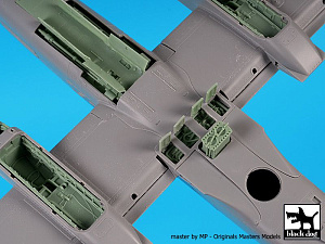 Additions (3D resin printing) 1/48 F.M.A. IA-58A Pucara wheel bays + canon (designed to be used with Kinetic Model kits) 