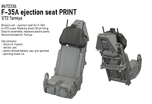 Additions (3D resin printing) 1/72 Lockheed-Martin F-35A Lightning II ejection seat 3D-Printed (designed to be used with Tamiya kits)