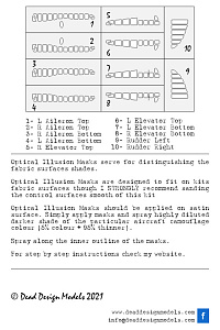 Nakajima Ki-84 Hayate 3D/optical illusion paint mask for control surfaces (designed to be used with Tamiya kits)