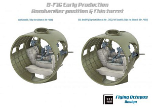 Additions (3D resin printing) 1/48B-17G Super Set - Bombardier pos.&Chin turret (SBS model)