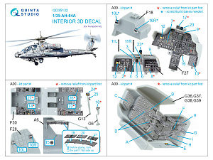 AH-64A 3D-Printed & coloured Interior on decal paper (Trumpeter)