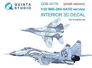 MiG-29A NATO service 3D-Printed & coloured Interior on decal paper (Trumpeter) (Small version)