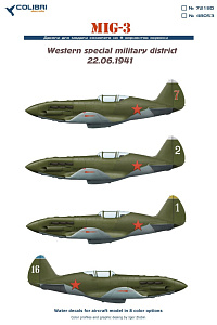 Decal 1/72 MiG-3 (Western Military District 1941) (Colibri Decals)