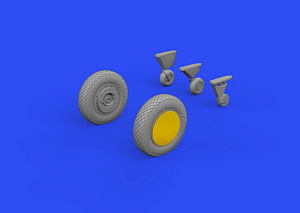 Additions (3D resin printing) 1/48      Grumman F4F-3 Wildcat wheels late (designed to be used with Eduard kits) 