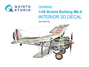 Bristol Bulldog Mk.II 3D-Printed & coloured Interior on decal paper (Airfix)