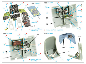SBD-3/SBD-4 Dauntless Pilot's cockpit 3D-Printed & coloured Interior on decal paper (Accurate Miniatures/Academy/etc)