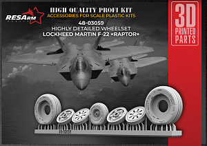 Additions (3D resin printing) 1/48 Lockheed Martin F-22 Wheels under load (RESArm)