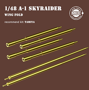 Additions (3D resin printing) 1/48   Douglas A-1H/A-1J Skyraider wing fold 3D-Printed with metal gun barrels (designed to be used with Tamiya kits)