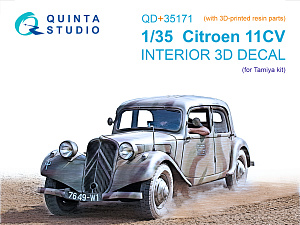 Citroen 11CV 3D-Printed & coloured Interior on decal paper (Tamiya) (with 3D-printed resin parts) 