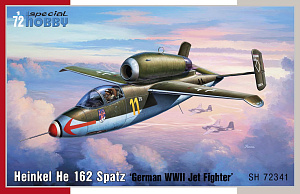 Model kit 1/72 Heinkel He 162 Spatz German WWII Jet Fighter (Special Hobby)