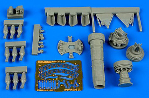 Additions (3D resin printing) 1/72 Mikoyan MiG-15bis engine set (designed to be used with Eduard kits)