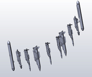Additions (3D resin printing) 1/144 SU-30SM armament kit (KepModels)