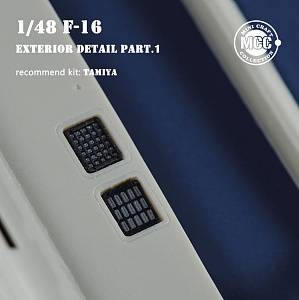 Additions (3D resin printing) 1/48 Lockheed-Martin F-16C/F-16CJ Fighting Falcon Exterior Detail Part 1 (3D-Printed) (designed to be used with Tamiya kits)