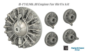 Additions (3D resin printing) 1/72 Boeing B-17G/Mk.III Flying Fortress engine set (designed to be used with Airfix kits) 3D-printed resin
