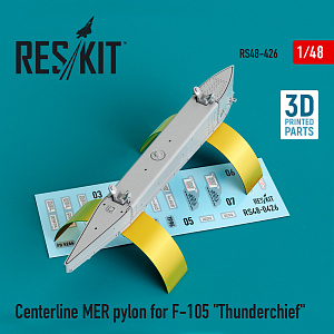 Additions (3D resin printing) 1/48 Centerline MER pylon for Republic F-105D/F-105G Thunderchief (ResKit)