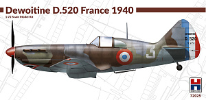 Model kit 1/72      Dewoitine D.520 France 1940 (ex Hasegawa) (Hobby 2000)