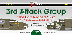 Decal 1/72 3rd Attack Group "The Grim Reapers" 1942 (DK Decals)