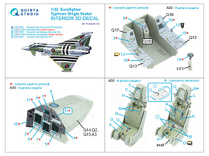 Eurofighter Typhoon Single-seater EF-2000/2000A 3D-Printed & coloured Interior on decal paper (Trumpeter)