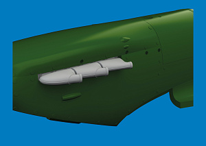 Additions (3D resin printing) 1/72 Supermarine Spitfire Mk.V three-stacks exhaust rounded 3D-Printed 1/72 (designed to be used with Eduard kits)