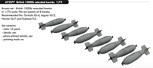 Additions (3D resin printing) 1/72 British 1000lb retarded bombs