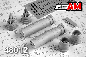 Additions (3D resin printing) 1/48 B-8M Block of unguided aviation missiles (Advanced Modeling) 