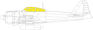 Paint Mask 1/48 Mitsubishi A6M3 Zero TFace canopy frame paint mask (inside & outside)(Eduard)