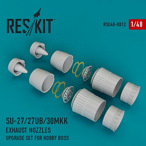Additions (3D resin printing) 1/48 Sukhoi Su-27/Su-27UB/Su-30MKK exhaust nozzles (ResKit)