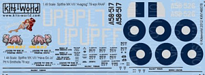 Decal 1/48 Supermarine Spitfire Mk.VIII (Kits-World)